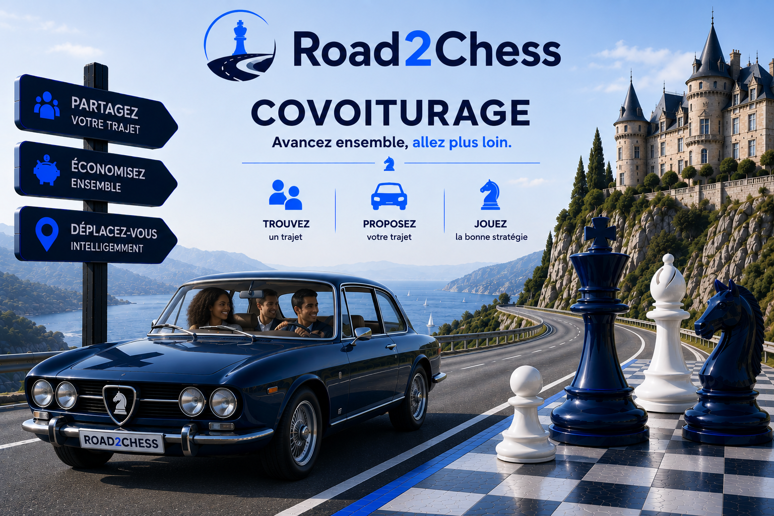 Road2Chess Covoiturage — Partagez votre trajet, trouvez ou proposez un trajet